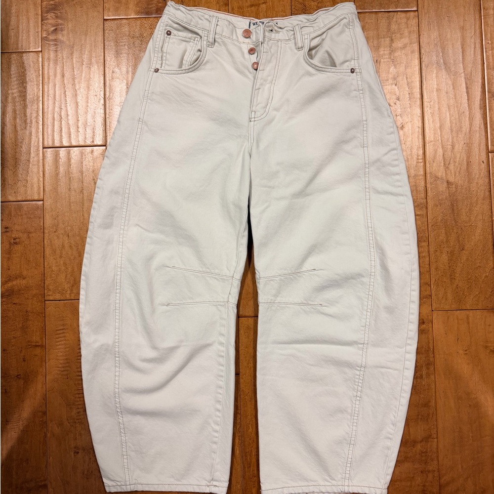 We the Free Good Luck Barrel Jeans in Milk